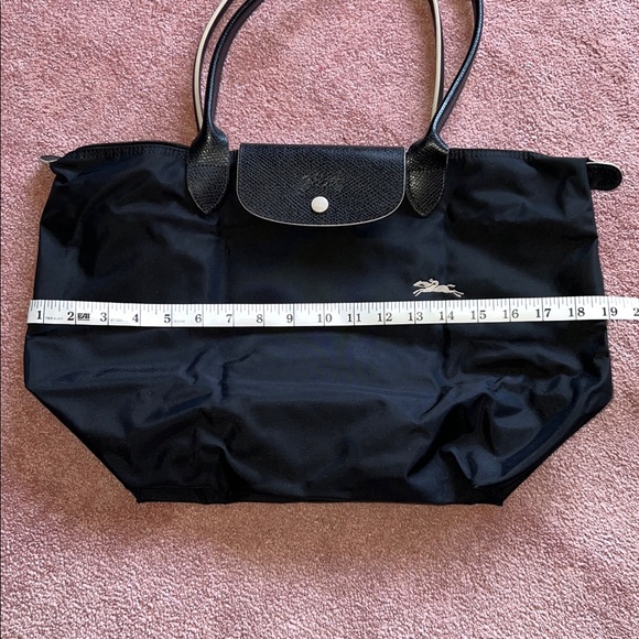 Longchamp Black Nylon Horse Logo Tote | Le Pliage Style - Picture 4 of 12
